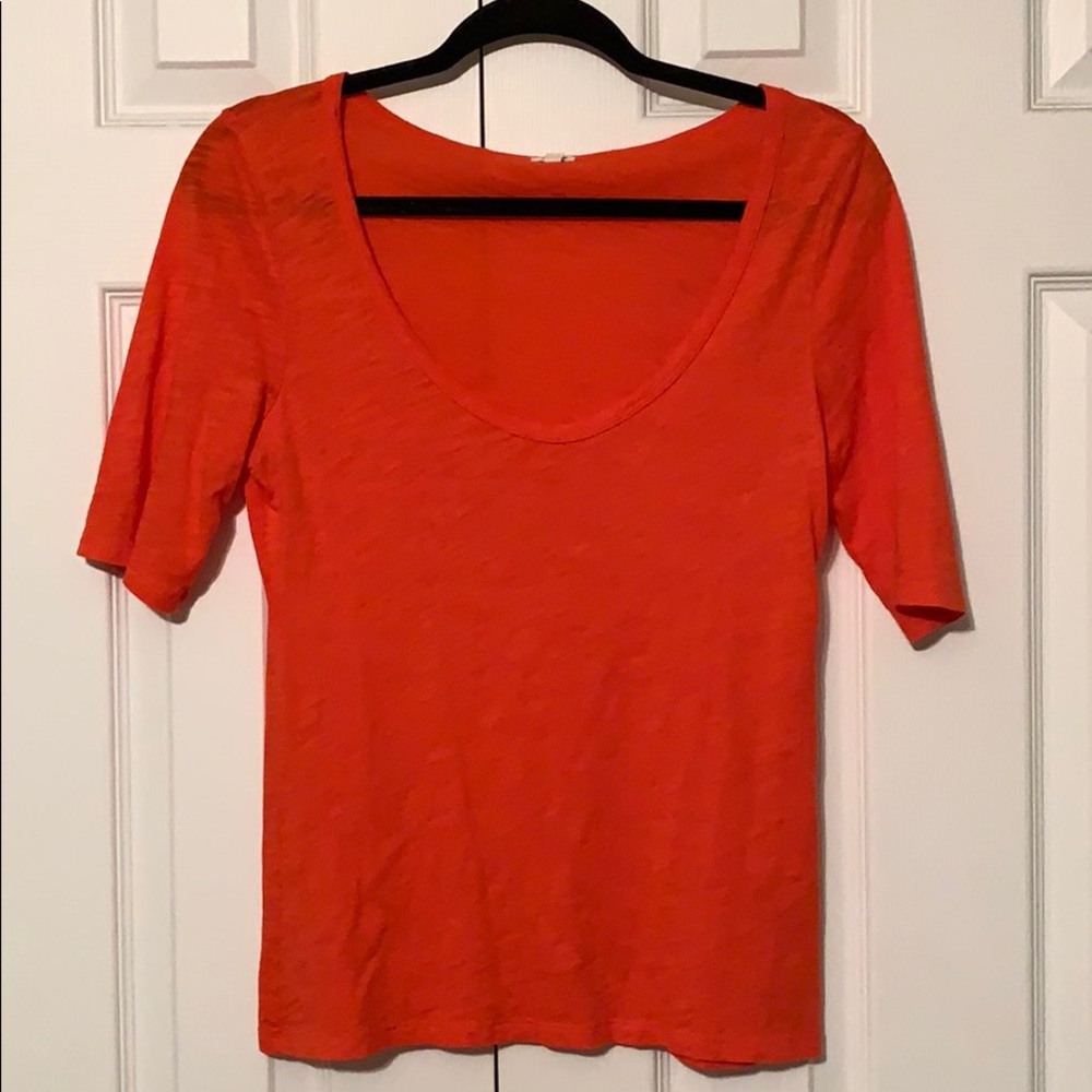 Red-orange Jcrew scoop neck tee